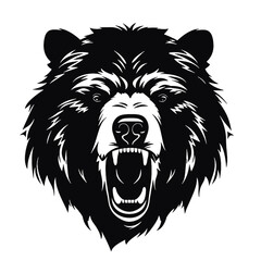 roaring bear looking directly at the camera