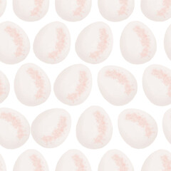 Seamless pattern with easter eggs, hand drawn illustration in watercolor style