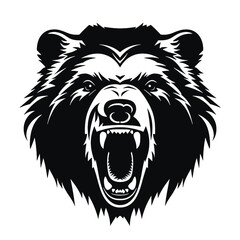 roaring bear looking directly at the camera