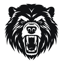 Fototapeta premium roaring bear looking directly at the camera