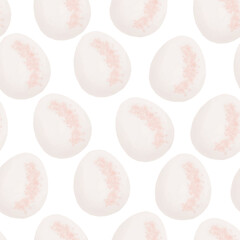 Seamless pattern with easter eggs, hand drawn illustration in watercolor style