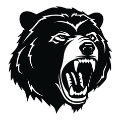 roaring bear looking directly at the camera