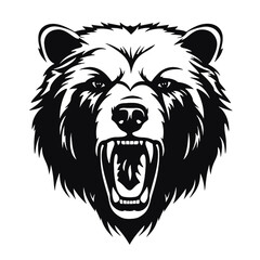 roaring bear looking directly at the camera