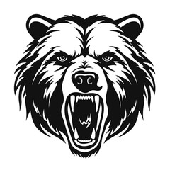 roaring bear looking directly at the camera