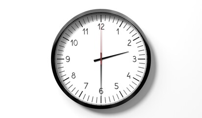 Time at half past 2 o clock - classic analog clock on white background - 3D illustration