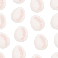 Seamless pattern with easter eggs, hand drawn illustration in watercolor style