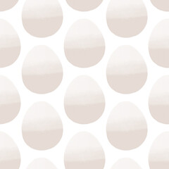 Seamless pattern with easter eggs, hand drawn illustration in watercolor style