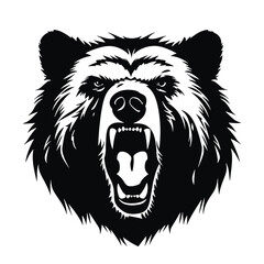 roaring bear looking directly at the camera