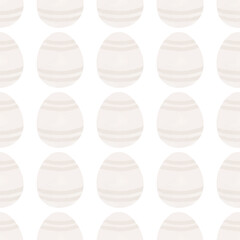 Seamless pattern with easter eggs, hand drawn illustration in watercolor style