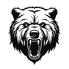 roaring bear looking directly at the camera