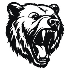 roaring bear looking directly at the camera