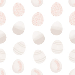 Seamless pattern with easter eggs, hand drawn illustration in watercolor style