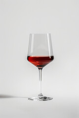 Isolated wine glass with red wine on a white background