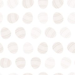 Seamless pattern with easter eggs, hand drawn illustration in watercolor style