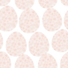Seamless pattern with easter eggs, hand drawn illustration in watercolor style