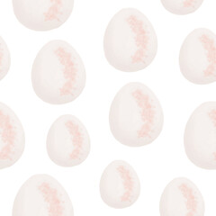 Seamless pattern with easter eggs, hand drawn illustration in watercolor style