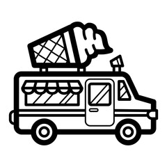 Ice cream truck (cartoon illustration)