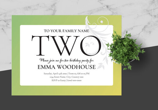 Green And Yellow Modern Natural BirthdayCard