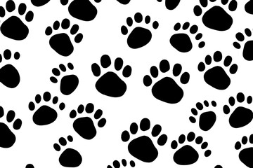 Fototapeta premium PNG Paws pattern black white backgrounds