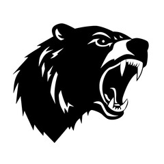 Obraz premium Vector roaring bear isolated on white background. Furious bear head