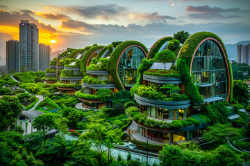 The Green City - a city where the buildings have gardens that grow vertically all around them.

