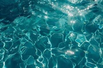 Glistening blue ocean water close-up