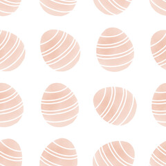 Seamless pattern with easter eggs, hand drawn illustration in watercolor style