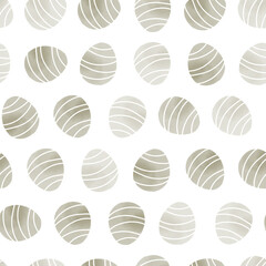 Seamless pattern with easter eggs, hand drawn illustration in watercolor style