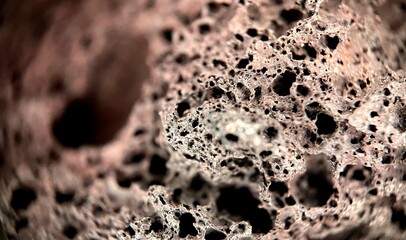 Macro Photograph Piece Porous Rock With Texture 3 - obrazy, fototapety, plakaty