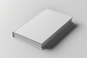 Blank book cover mockup with shadows for branding.