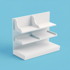 3D white dumpbin shelf or display rack for branding item