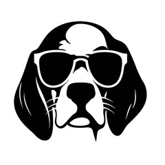 Cute beagle puppy cartoon, vector illustration