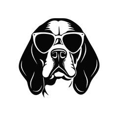 Cute beagle puppy cartoon, vector illustration