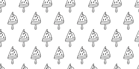 ice cream. doodle. black lines. sweet. summer. cooling. sketch. seamless pattern. seamless. pattern. food. The ice cream is hand-drawn. different types of cooling ice cream. on a white background. vec