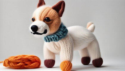 cute knitted dog