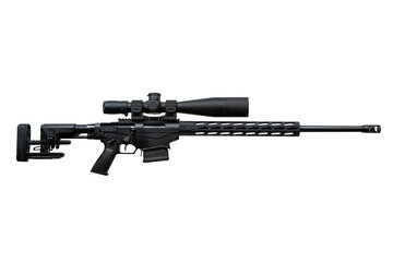 A modern sniper rifle with an optical sight. Weapons for sports, hunting and self-defense. Bolt...