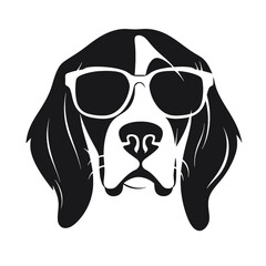 Beagle head icon. Cute puppy face. Dog emotion