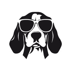 Beagle head icon. Cute puppy face. Dog emotion