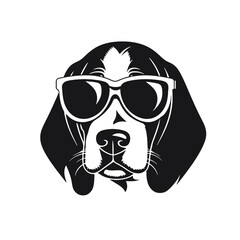 Beagle head icon. Cute puppy face. Dog emotion