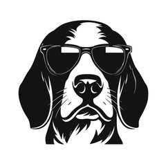 Beagle head icon. Cute puppy face. Dog emotion