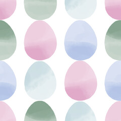 Seamless pattern with easter eggs, hand drawn illustration in watercolor style