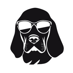 Beagle head icon. Cute puppy face. Dog emotion