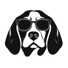 Beagle head icon. Cute puppy face. Dog emotion