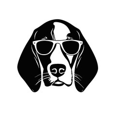 Beagle head icon. Cute puppy face. Dog emotion