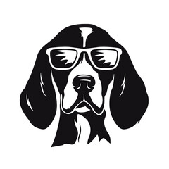 Beagle head icon. Cute puppy face. Dog emotion