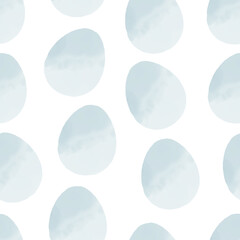 Seamless pattern with easter eggs, hand drawn illustration in watercolor style