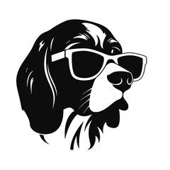 Beagle head icon. Cute puppy face. Dog emotion