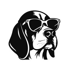 Beagle head icon. Cute puppy face. Dog emotion