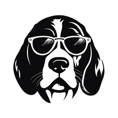 Beagle head icon. Cute puppy face. Dog emotion