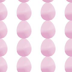 Seamless pattern with easter eggs, hand drawn illustration in watercolor style